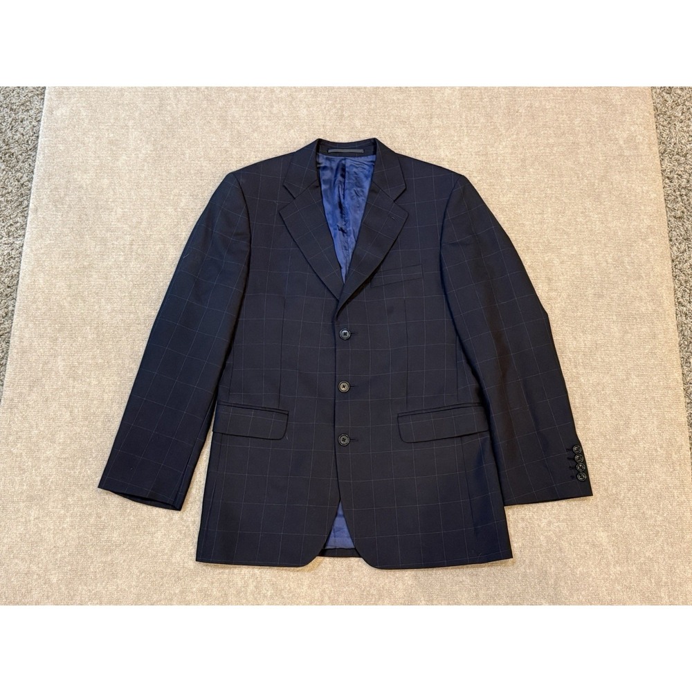 Charles Tyrwhitt Men's Merino Wool Sport Coat Blazer Blue Size 40R Regular Fit